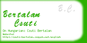 bertalan csuti business card
